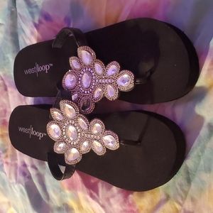 Bedazzled flipflops